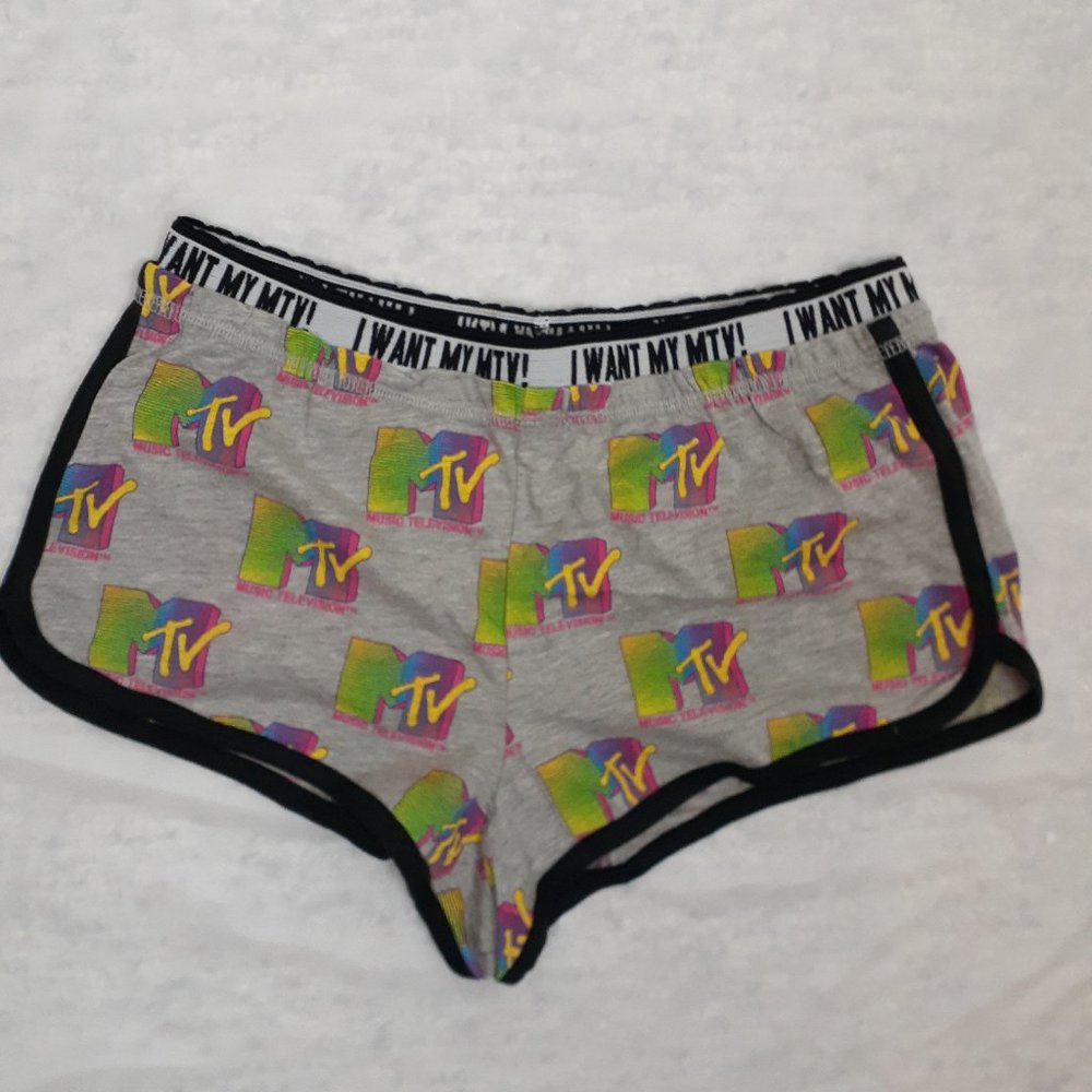 Gray Rainbow I want my MTV Short Pajama Lounge XS